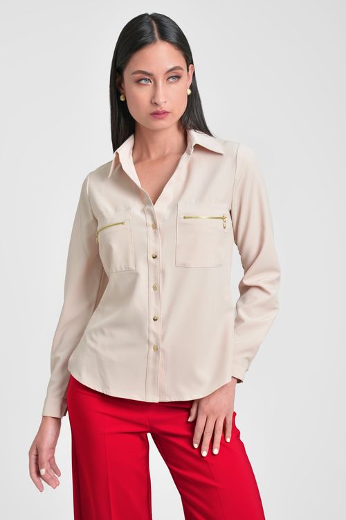 CAMISA MUJER CON BOLSILLOS