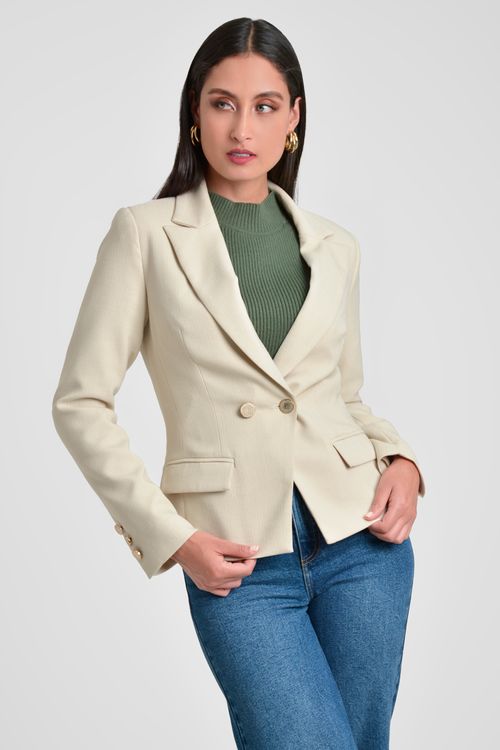 CHAQUETA MUJER EN PAÑO LIVIANO