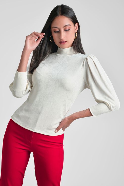 BLUSA MUJER VOLUMEN EN MANGAS