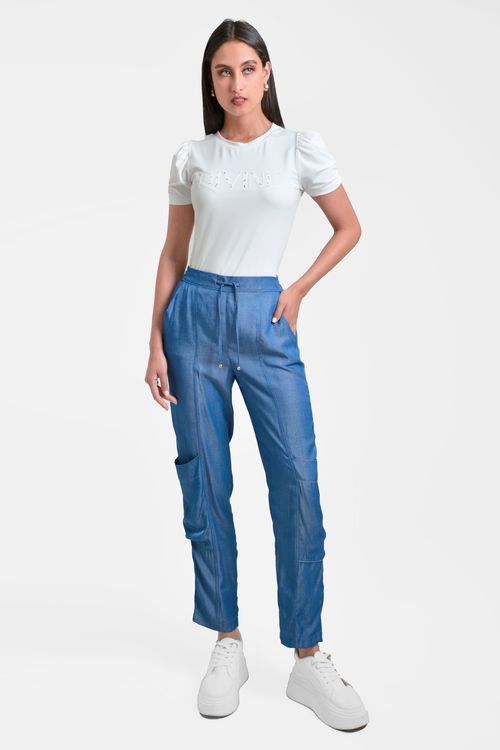 PANTALÓN MUJER CON ENCAUCHADO