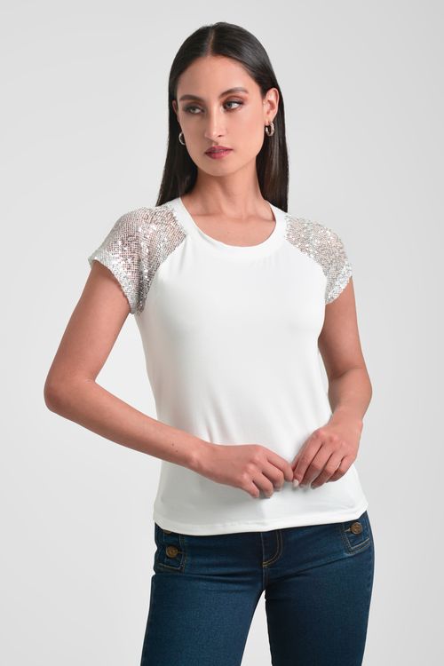 CAMISETA MUJER CON LENTEJUELAS