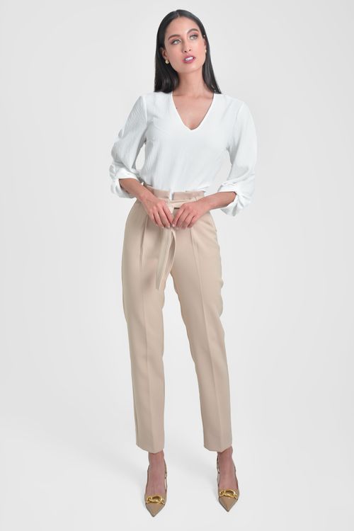 BLUSA MUJER EN CREPE CUELLO V