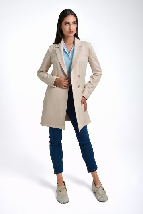 ABRIGO MUJER CRUZADO EN SUEDE