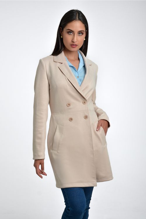 ABRIGO MUJER CRUZADO EN SUEDE