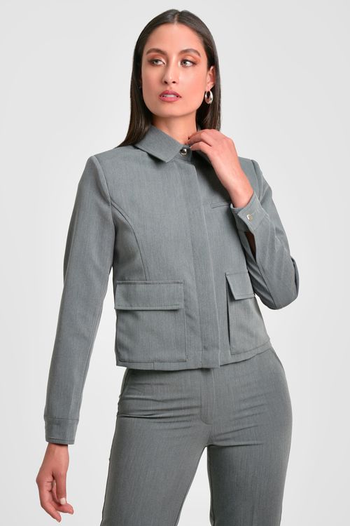 CHAQUETA MUJER EN TWILL STRECH