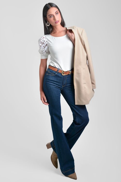 BLUSA MUJER CON GUIPUR
