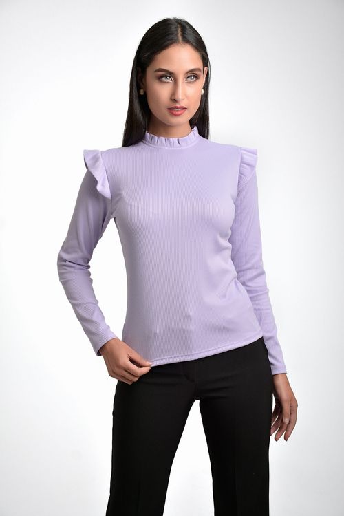 BLUSA MUJER EN LYCRA ACANALADA