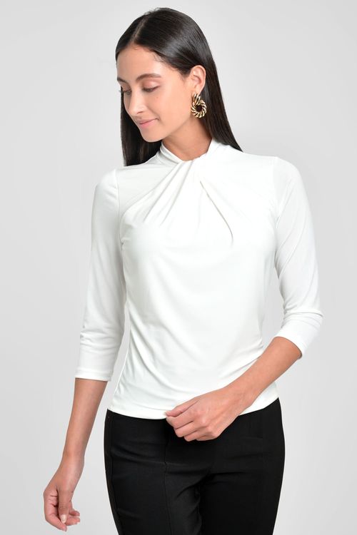 BLUSA CUELLO ALTO MANGA 3/4