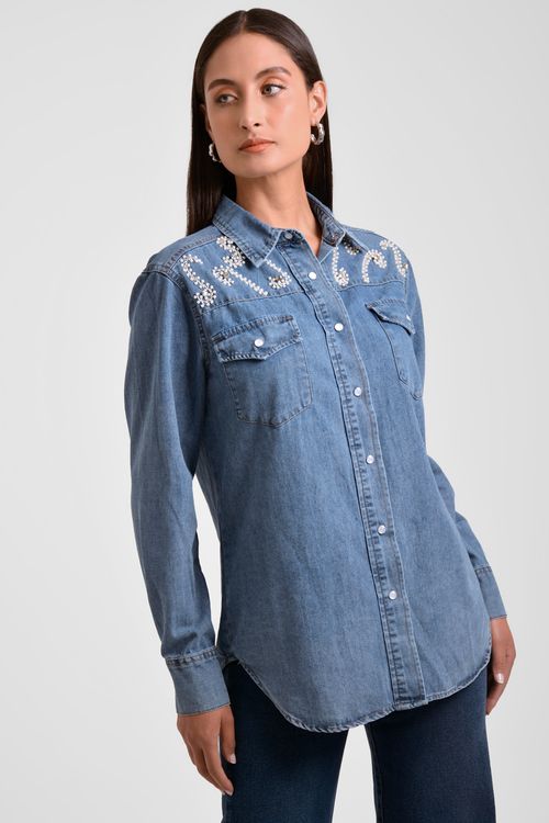 CAMISA MUJER CON BORDADO