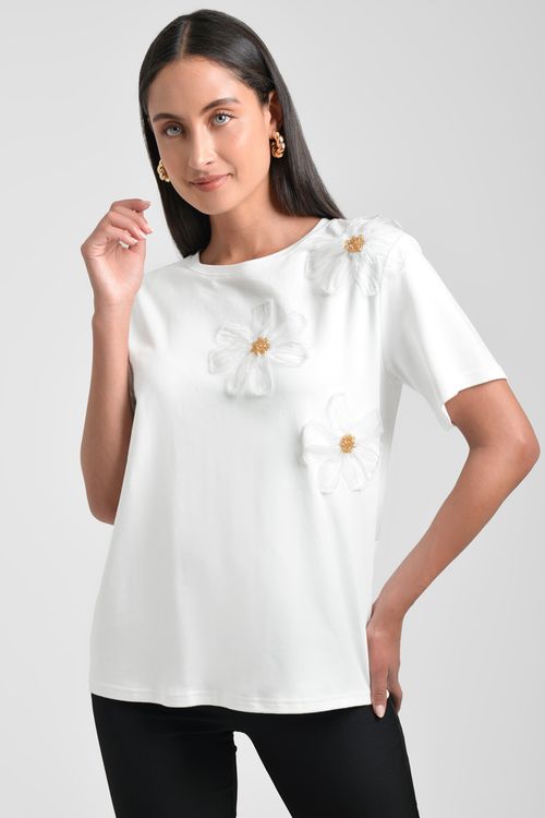 CAMISETA MUJER CON FLORES