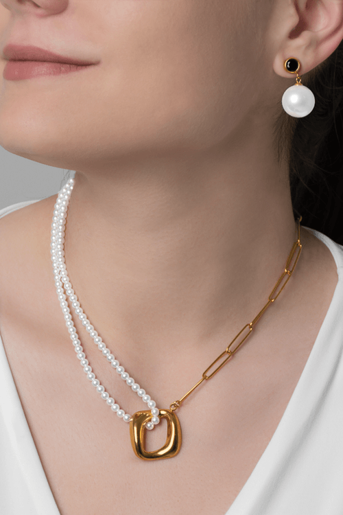 COLLAR ESLABONES Y PERLAS