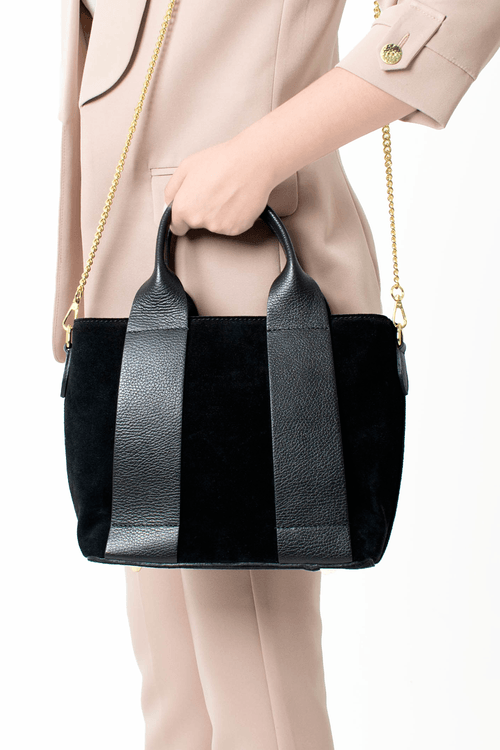 BOLSO MEDIANO ANTE Y PIEL