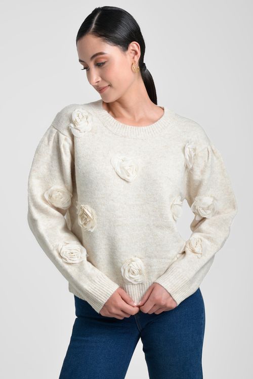 JERSEY MUJER CON FLORES