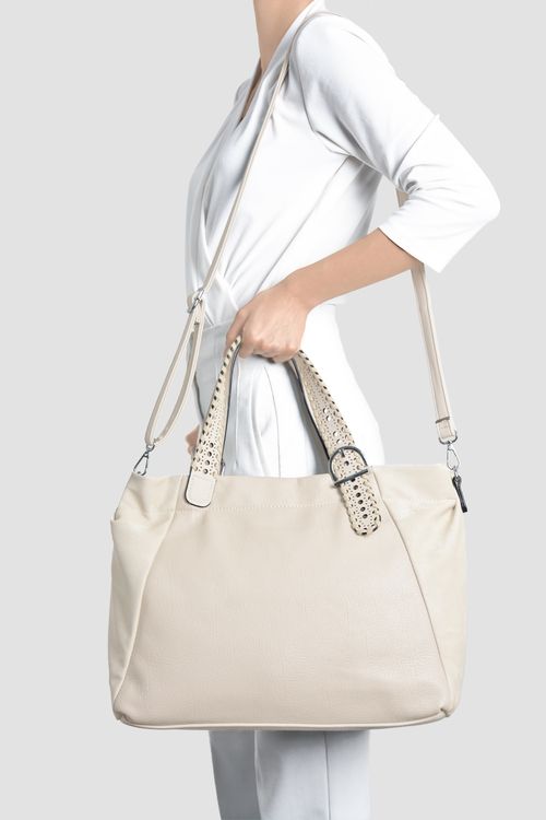 BOLSO GRANDE CON ASA TEJIDA MANO