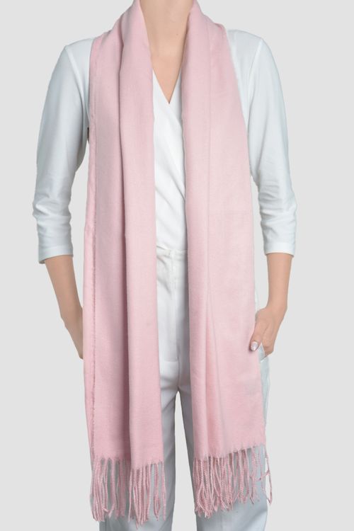 BUFANDA EN CASHMERE CON FLECOS