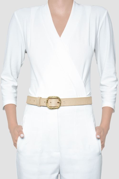 CINTURÓN  EN PIEL CON TEXTURA