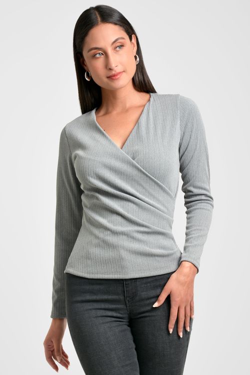 BLUSA MUJER PUNTO ESCOTE CRUZADO