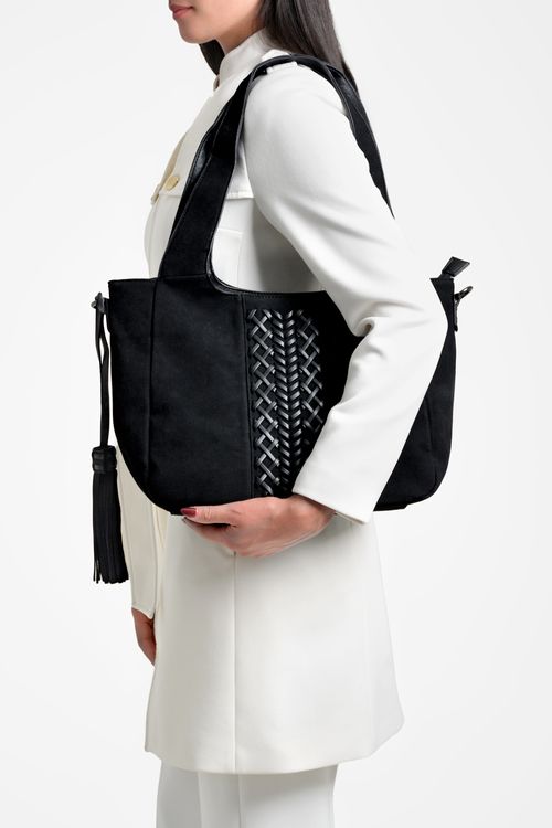 BOLSO MUJER CON APLIQUE TRENZADO