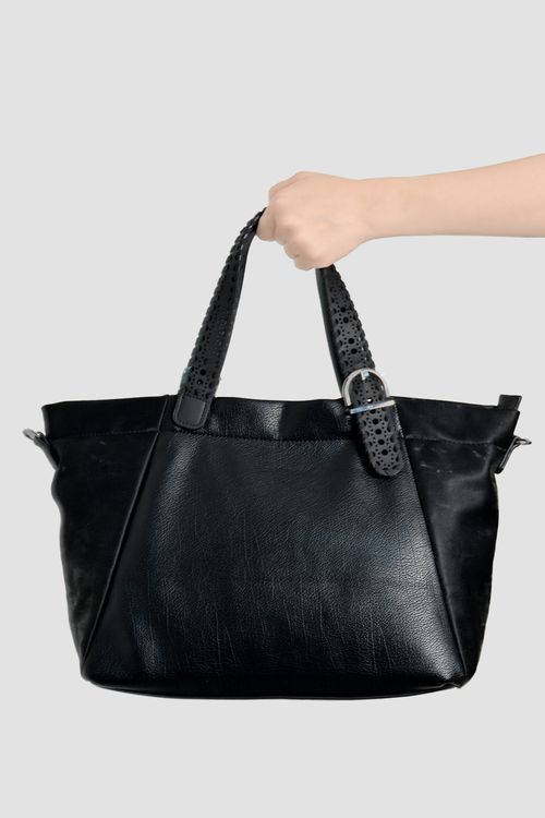 BOLSO GRANDE CON ASA TEJIDA MANO