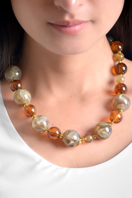 COLLAR MUJER BOLAS COMBINADA