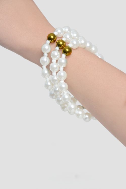 SET PULSERAS CON PERLAS