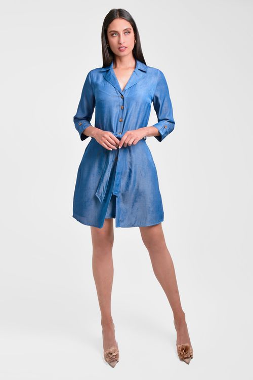 VESTIDO MUJER CON CINTURÓN