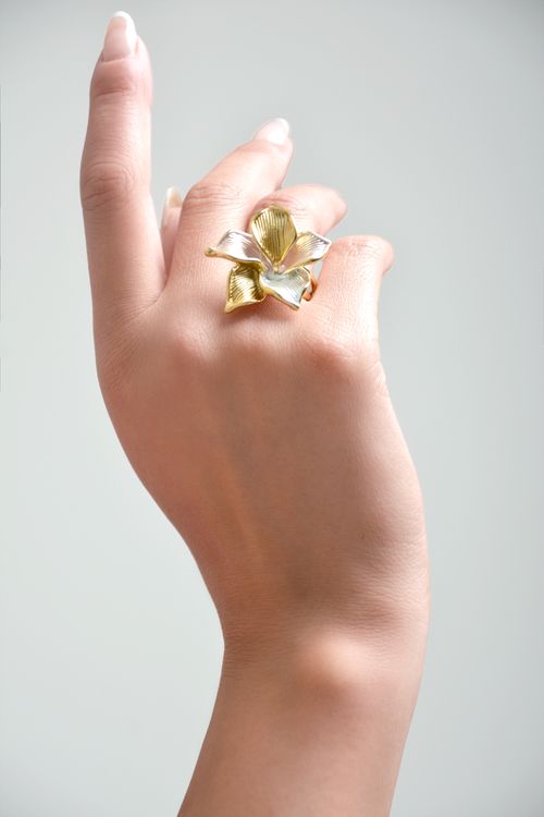 ANILLO MUJER FLOR TRICOLOR
