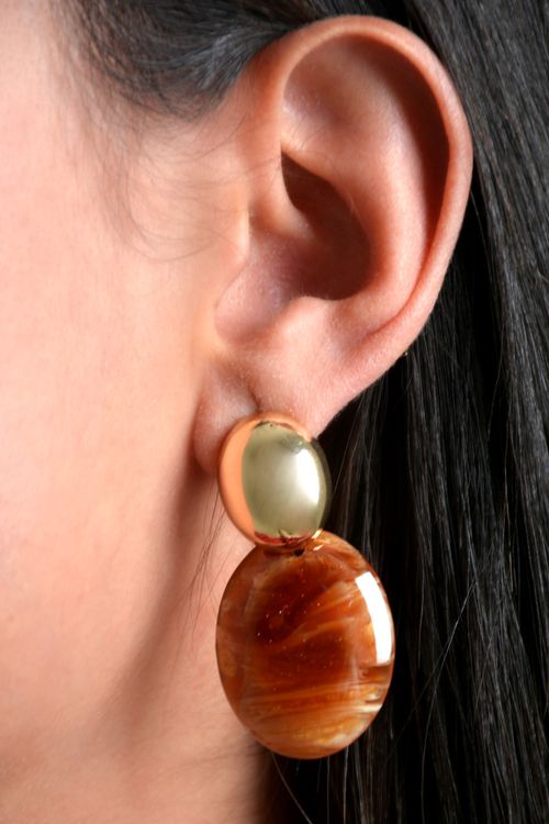 ARETES MUJER RESINA TRANSPARENTE CON BRILLO