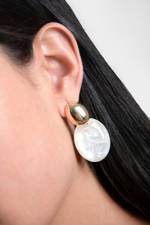 ARETES MUJER RESINA TRANSPARENTE CON BRILLO