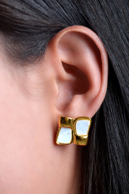 ARETES MUJER VINTAGE SEMICUADRADO