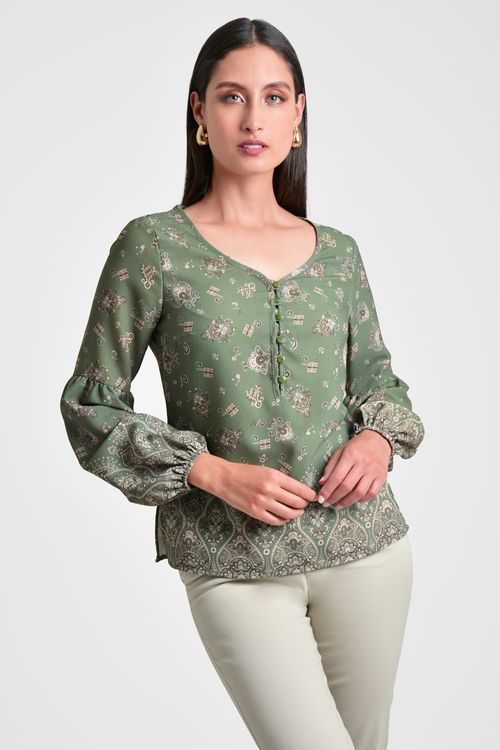 BLUSA MUJER IMITACIÓN LINO