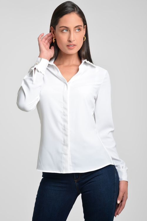 CAMISA MUJER EN PEACH STRECH