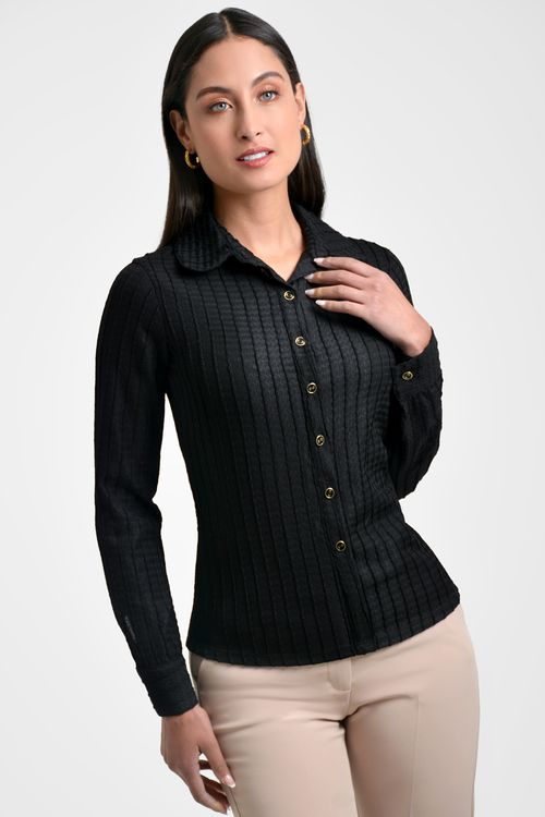 CAMISA MUJER PUNTO ENTALLADA