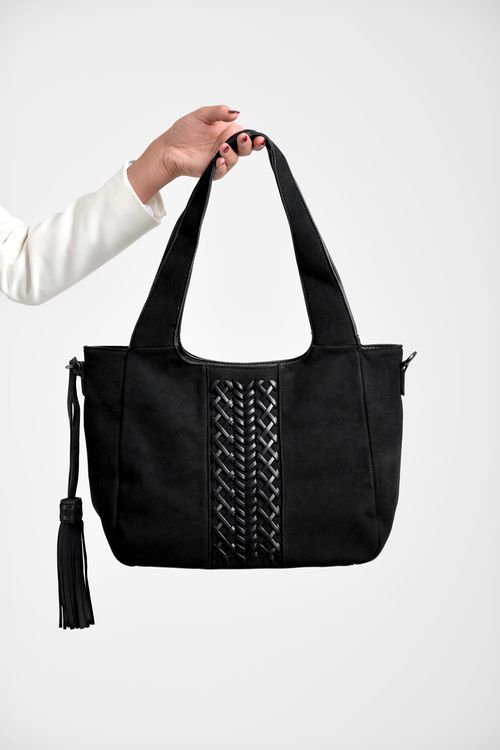 BOLSO MUJER CON APLIQUE TRENZADO