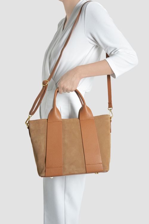 BOLSO MEDIANO ANTE Y PIEL