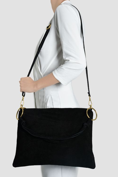 BOLSO MEDIANO ANTE DORADO