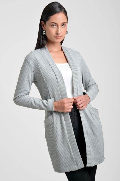 CARDIGAN MUJER CUELLO SMOKING