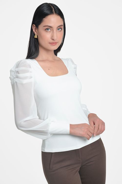 BLUSA MUJER ESCOTE CUADRADO