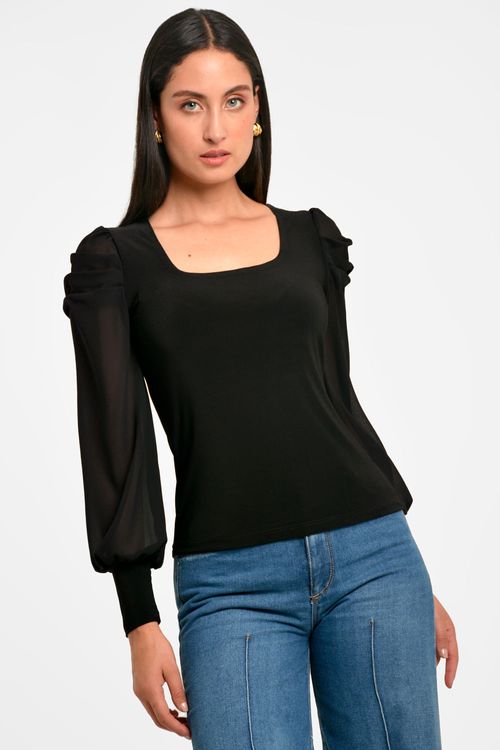 BLUSA MUJER ESCOTE CUADRADO
