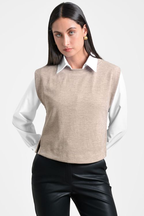 CHALECO MUJER EN PUNTO