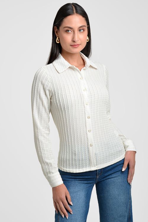 CAMISA MUJER PUNTO ENTALLADA
