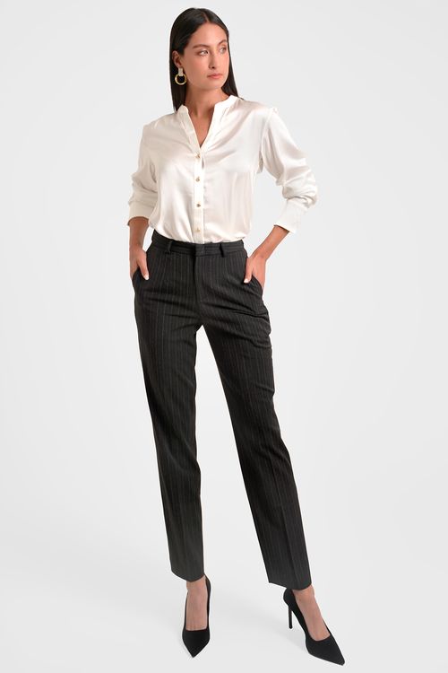 PANTALON MUJER EN TWILL PRETEÑIDO